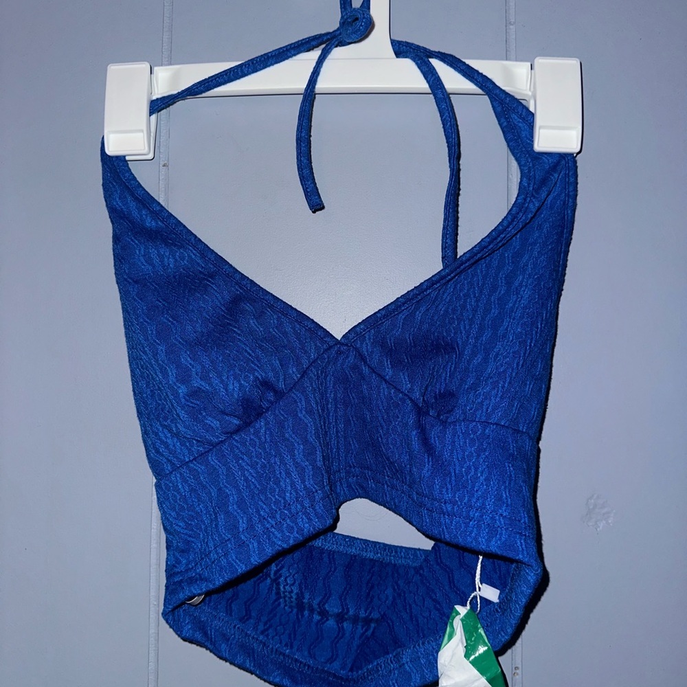 SHEIN Vibrant Blue Halter Top